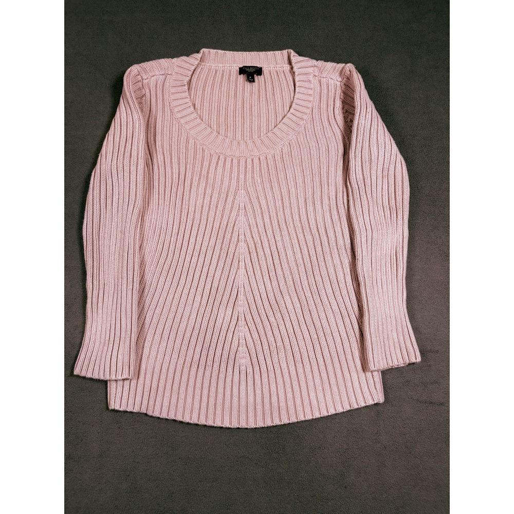 Talbots Sweater Women P Pink Ribbed Knit Scoop Neck Long Sleeve